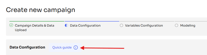 Quick Guide popup in Campaign Creation Step
